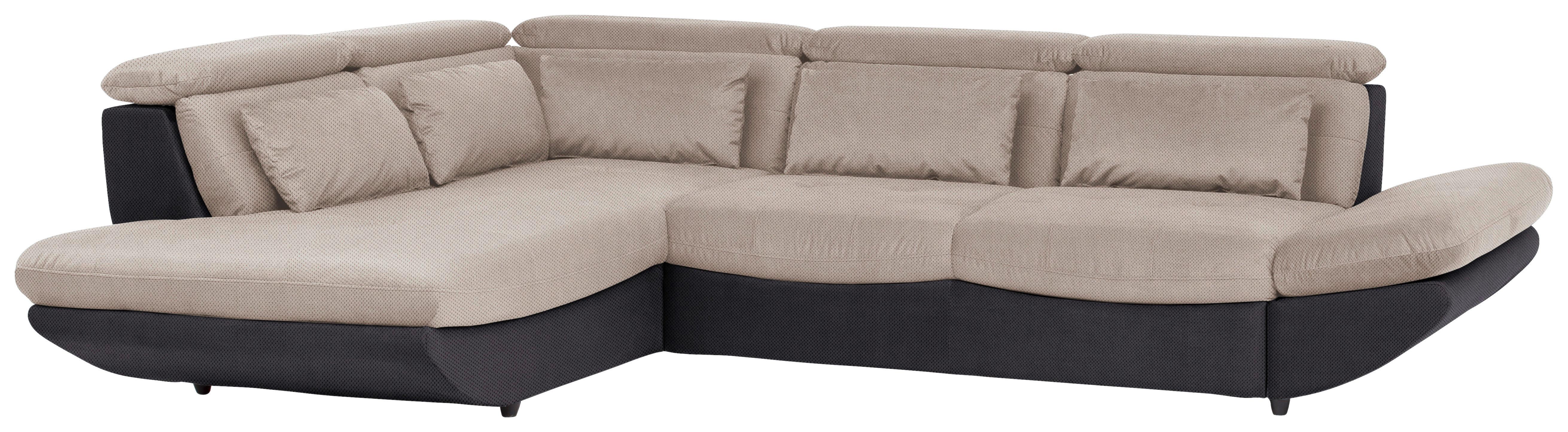 Sarokgarnitúra Park - sötétszürke/szürke, Modern, textil (233/311cm)