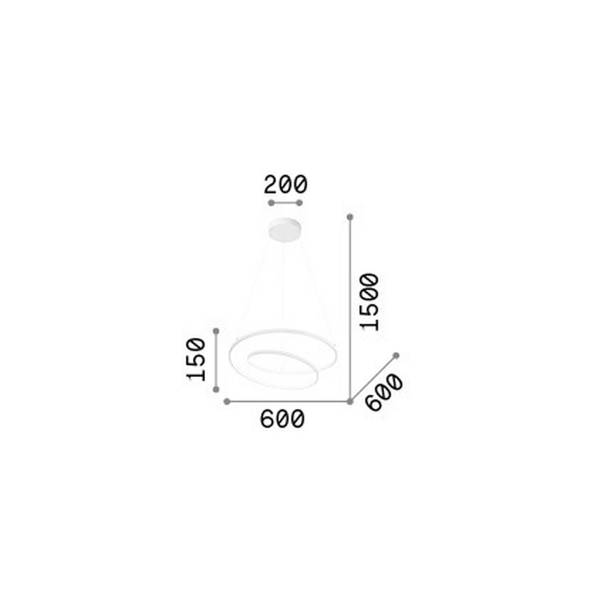 LED-Hängeleuchte Nero Schwarz D: 60 cm - Schwarz, Design, Kunststoff/Metall (60/30/150cm) - Ideal Lux