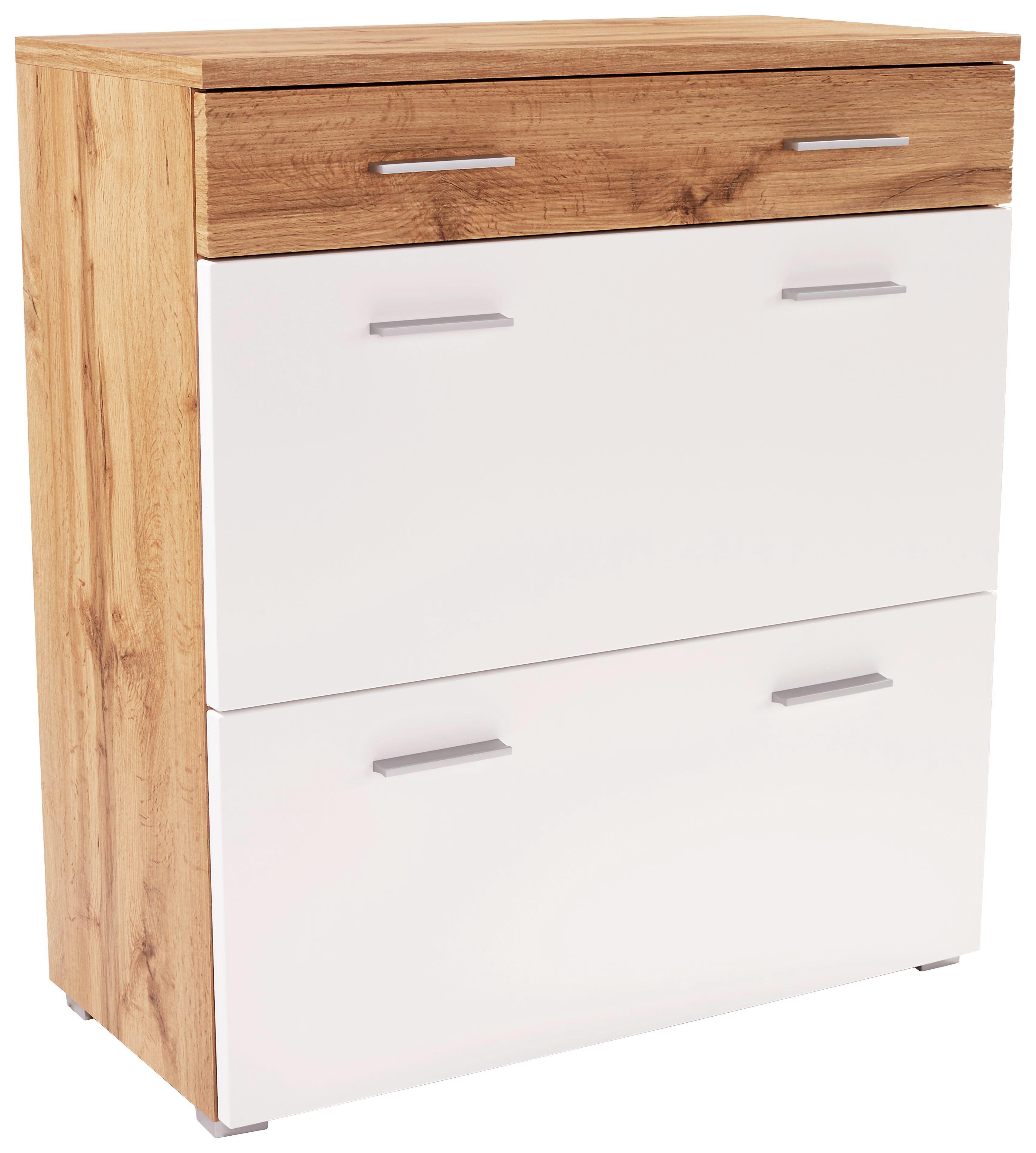 Cipősszekrény Space New - Tölgyfa/Fehér, modern, Faalapú anyag (100/99/35cm)