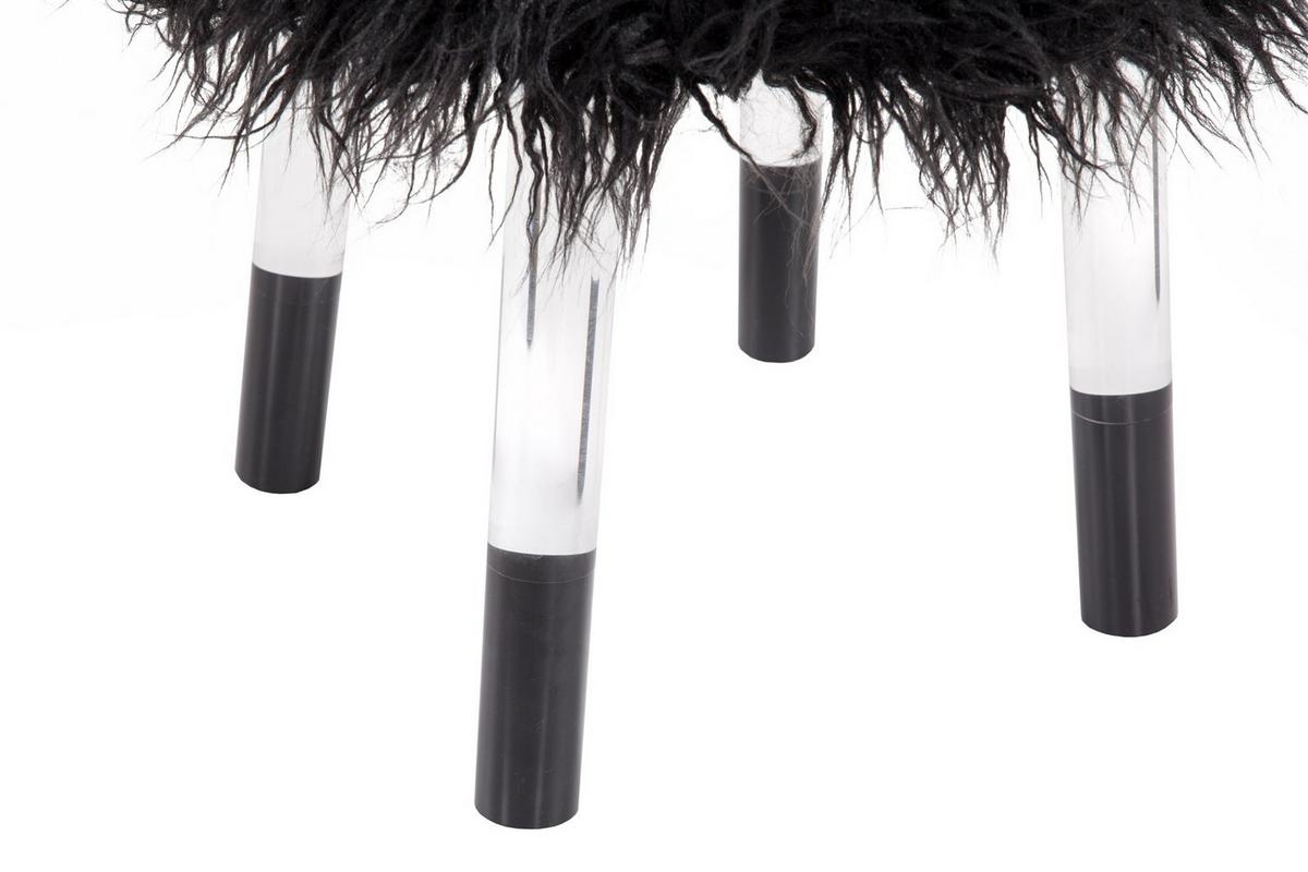 Hocker Laika, Schwarz B: 41 cm - Transparent/Schwarz, Design, Textil (41/46/41cm) - Kayoom