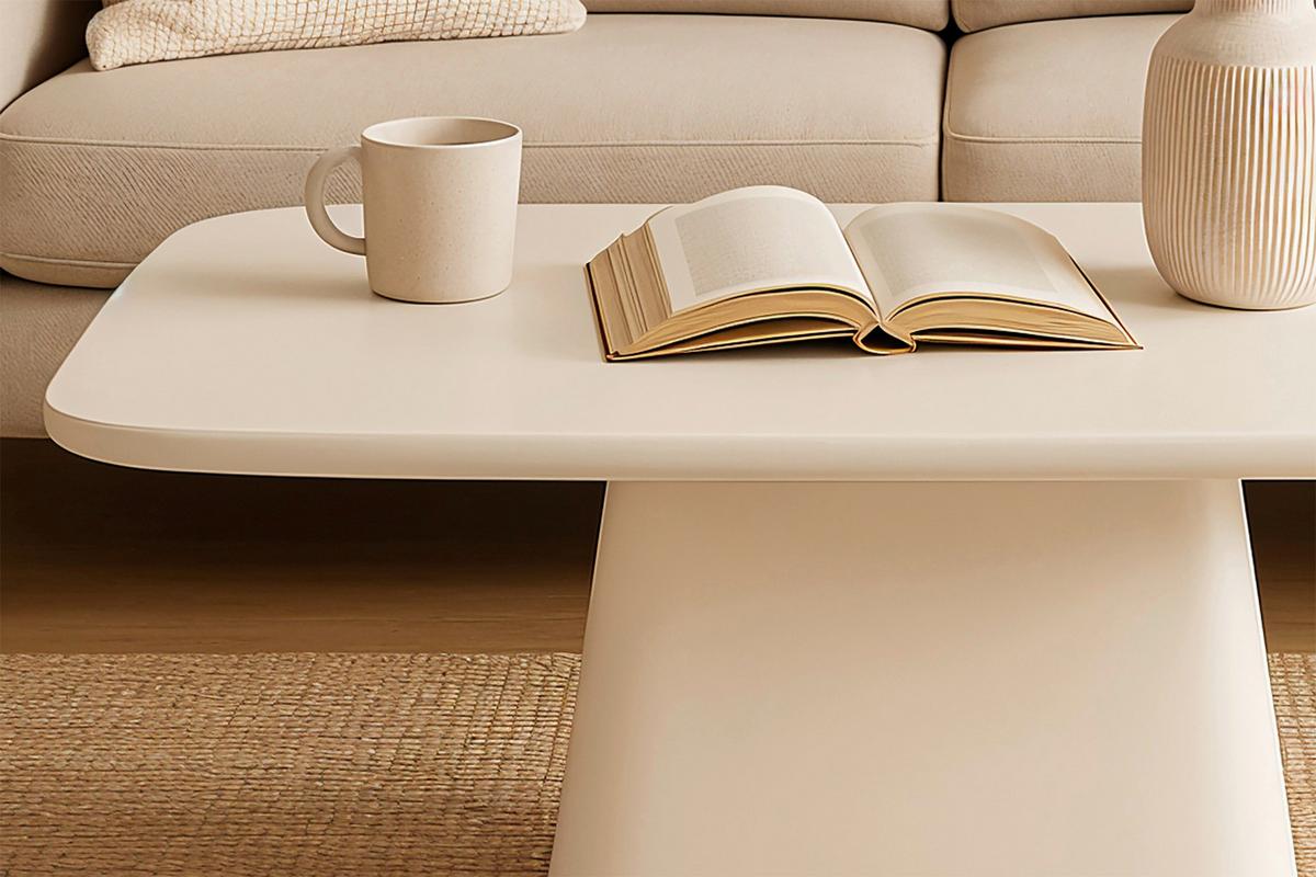 Couchtisch Weiß B: 122 cm - Weiß, Design, Holzwerkstoff/Stein (122/70/46cm) - MID.YOU