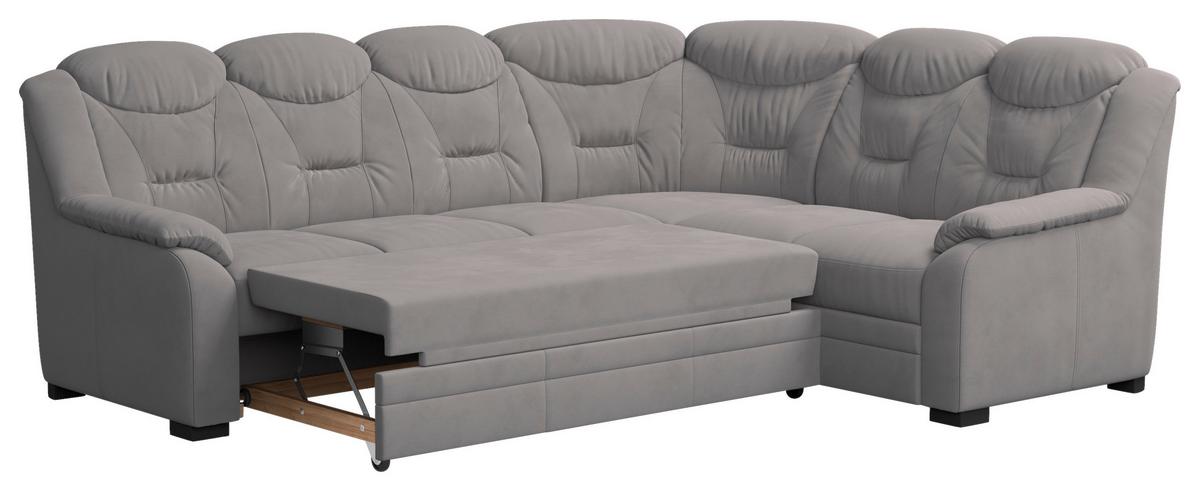 Ecksofa Marcus - Hellgrau/Schwarz, Basics, Textil (263/211cm) - MID.YOU
