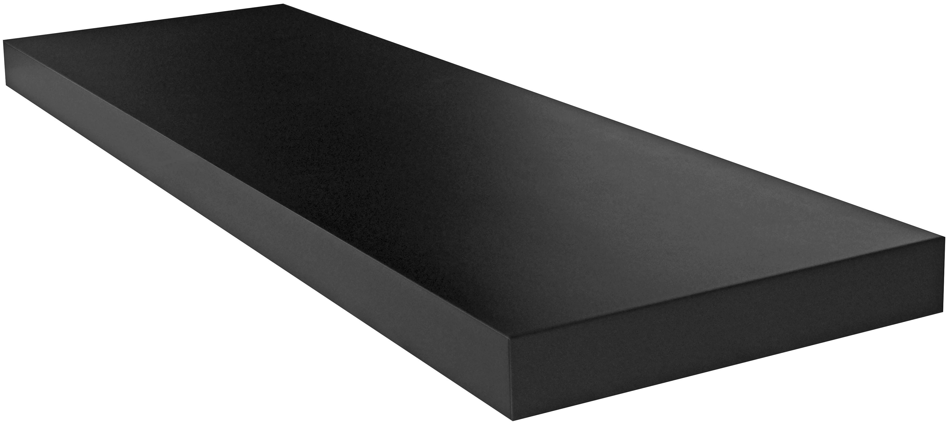 NÁSTĚNNÁ POLICE GIGA - černá, Moderní, kompozitní dřevo (80/3,8cm)