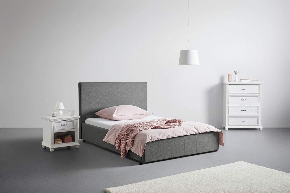 Čalouněná postel BILLY 120/200 cm, tmavě šedá - černá/tmavě šedá, Konvenční, dřevo/textil (120/200cm) - Mömax