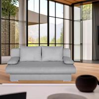 Schlafsofa Bora Hellgrau B: 193 Cm - Chromfarben/Hellgrau, Design, Holzwerkstoff/Textil (193/86/85cm) - P & B