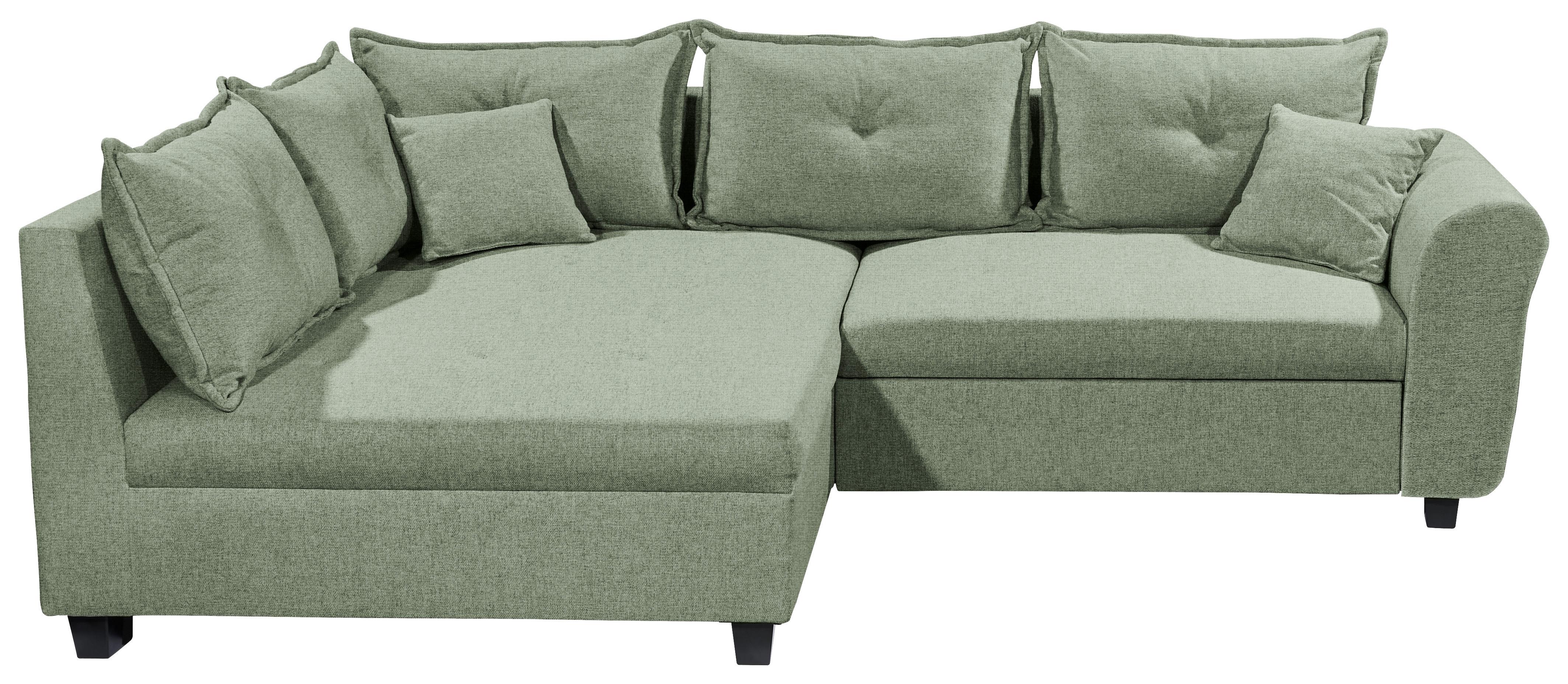Ecksofa Liz Grün S: 175x252 cm - Schwarz/Grün, MODERN, Textil (175/252cm) - Livetastic