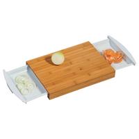 Schneidebrett aus Holz Mit 2 Auffangschalen B: 25,5 cm - Weiß, Basics, Holz/Kunststoff (25,5/4/41cm) - Kesper