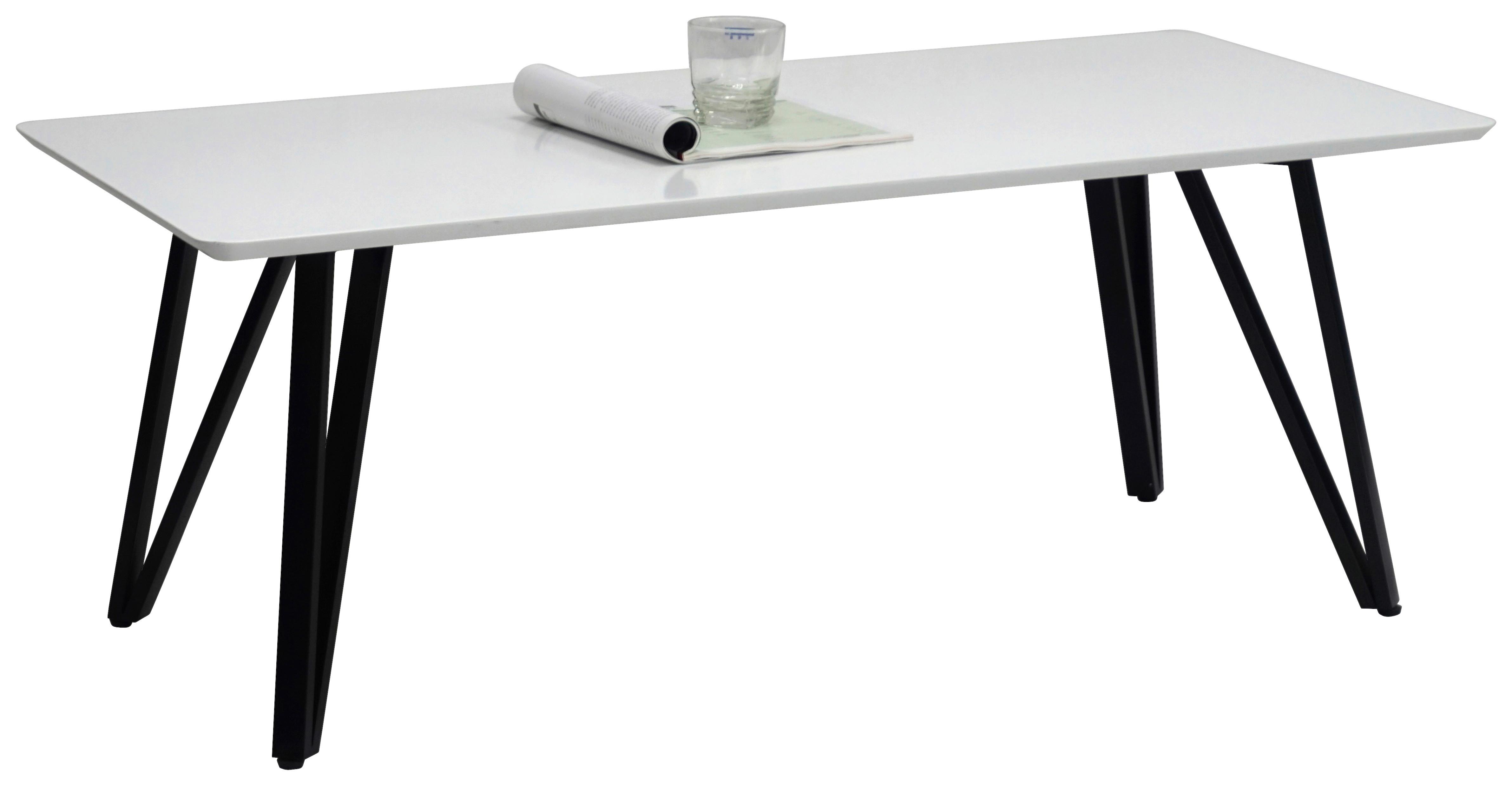 Konferenční Stolek Retro - bílá/černá, Moderní, kov/kompozitní dřevo (120/45/60cm)