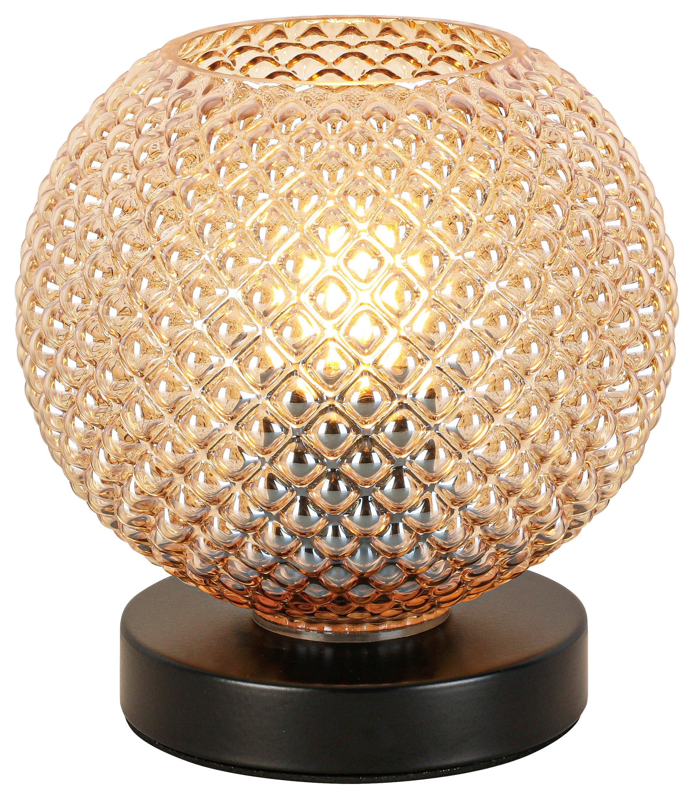 STOLNÍ LAMPA GUDI - jantarové barvy/černá, Moderní, kov/plast (16/16,5cm) - Modern Living