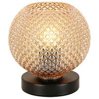 STOLNÁ LAMPA GUDI - čierna/jantárová, Modern, kov/plast (16/16,5cm) - Modern Living