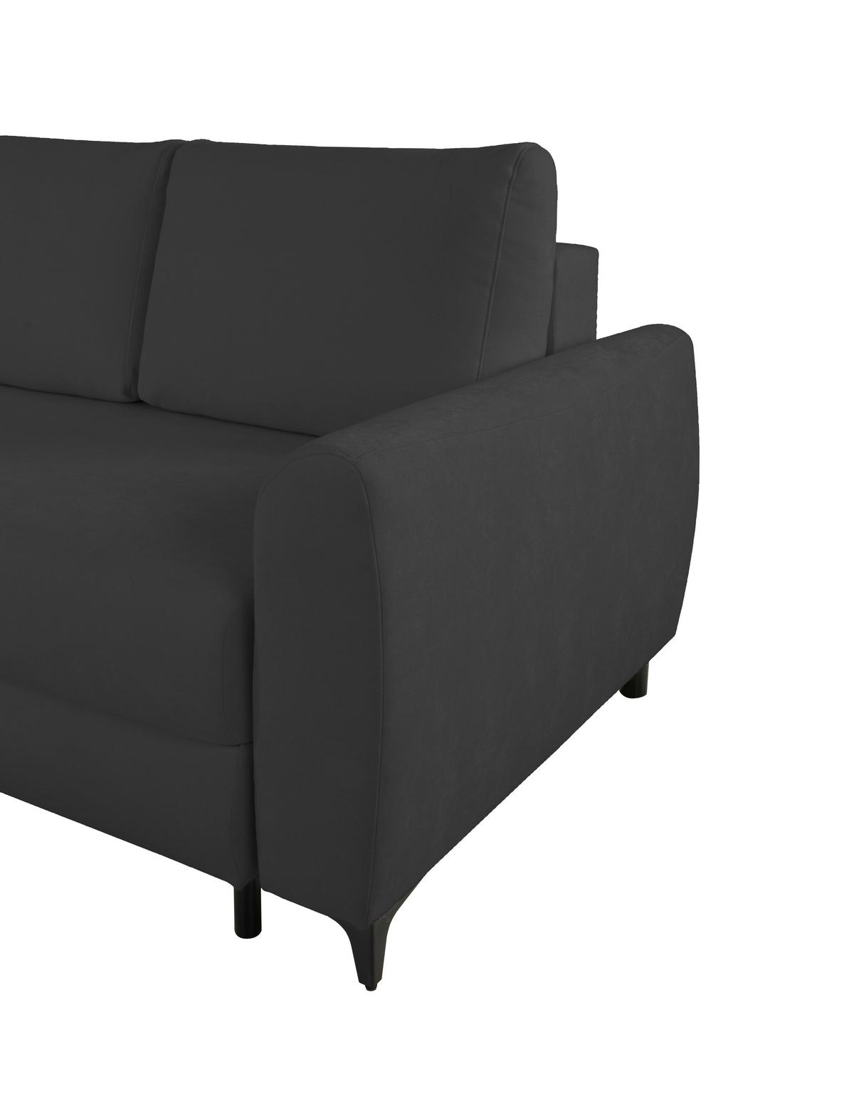 Ecksofa Moli, Anthrazit S: 236x148 cm - Anthrazit/Schwarz, Design, Textil (236/148cm) - MID.YOU