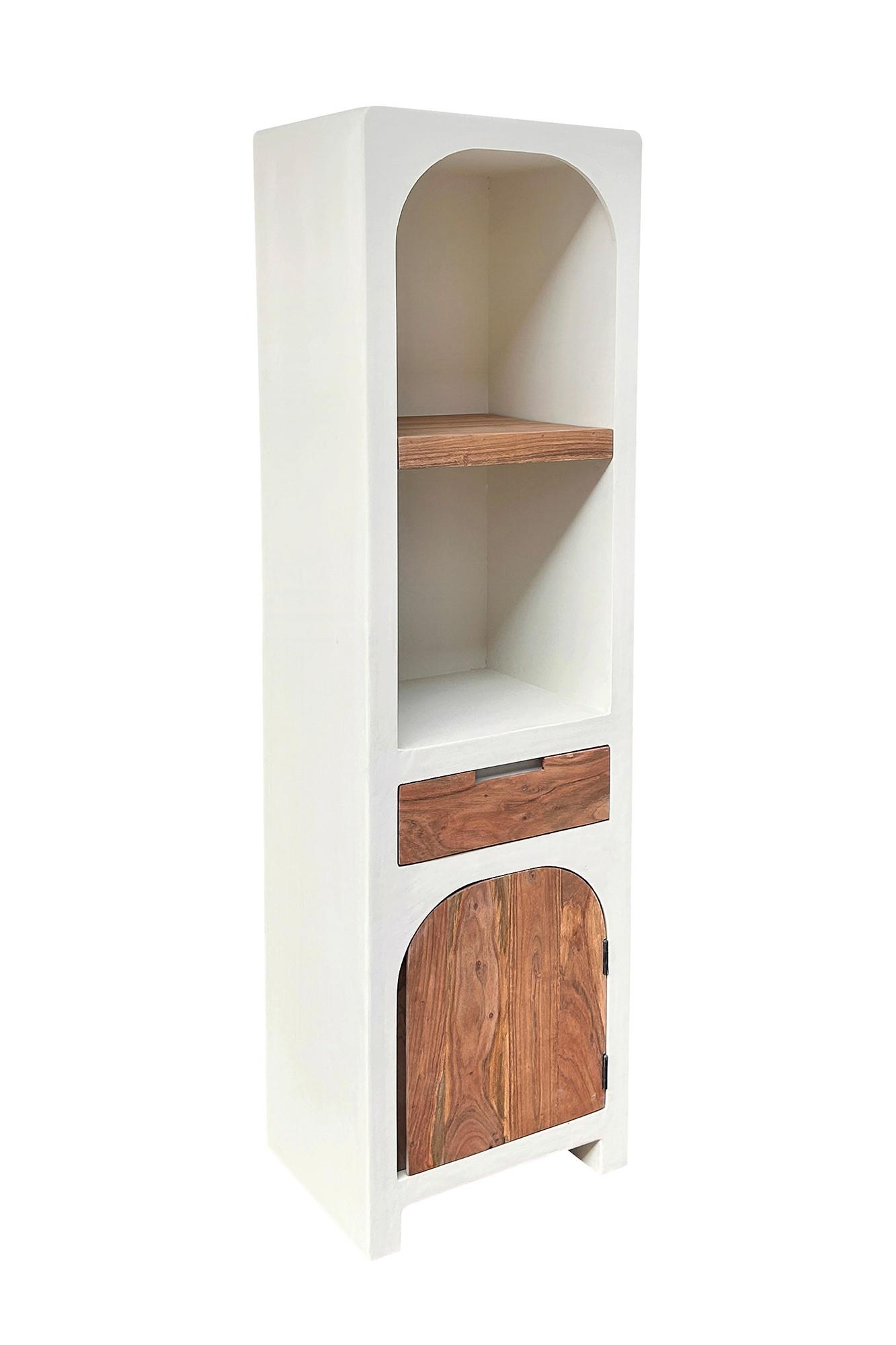 HOCHSCHRANK Naturfarben/Weiß B: 50cm - Weiß/Naturfarben, Design, Holz/Holzwerkstoff (50/175/40cm) - MID.YOU