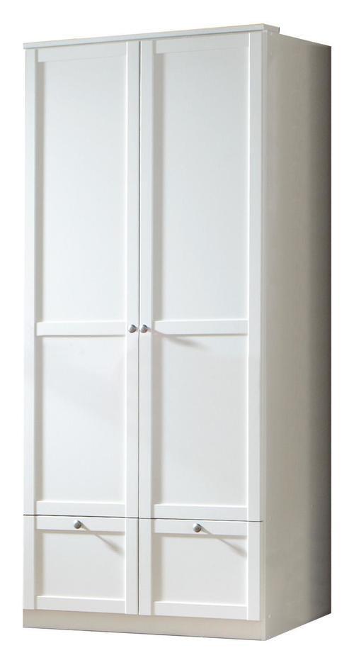 Šatníková skriňa FILOU šírka 90cm - farba zinku/biela, Basics, kov/kompozitné drevo (90/200/58cm)