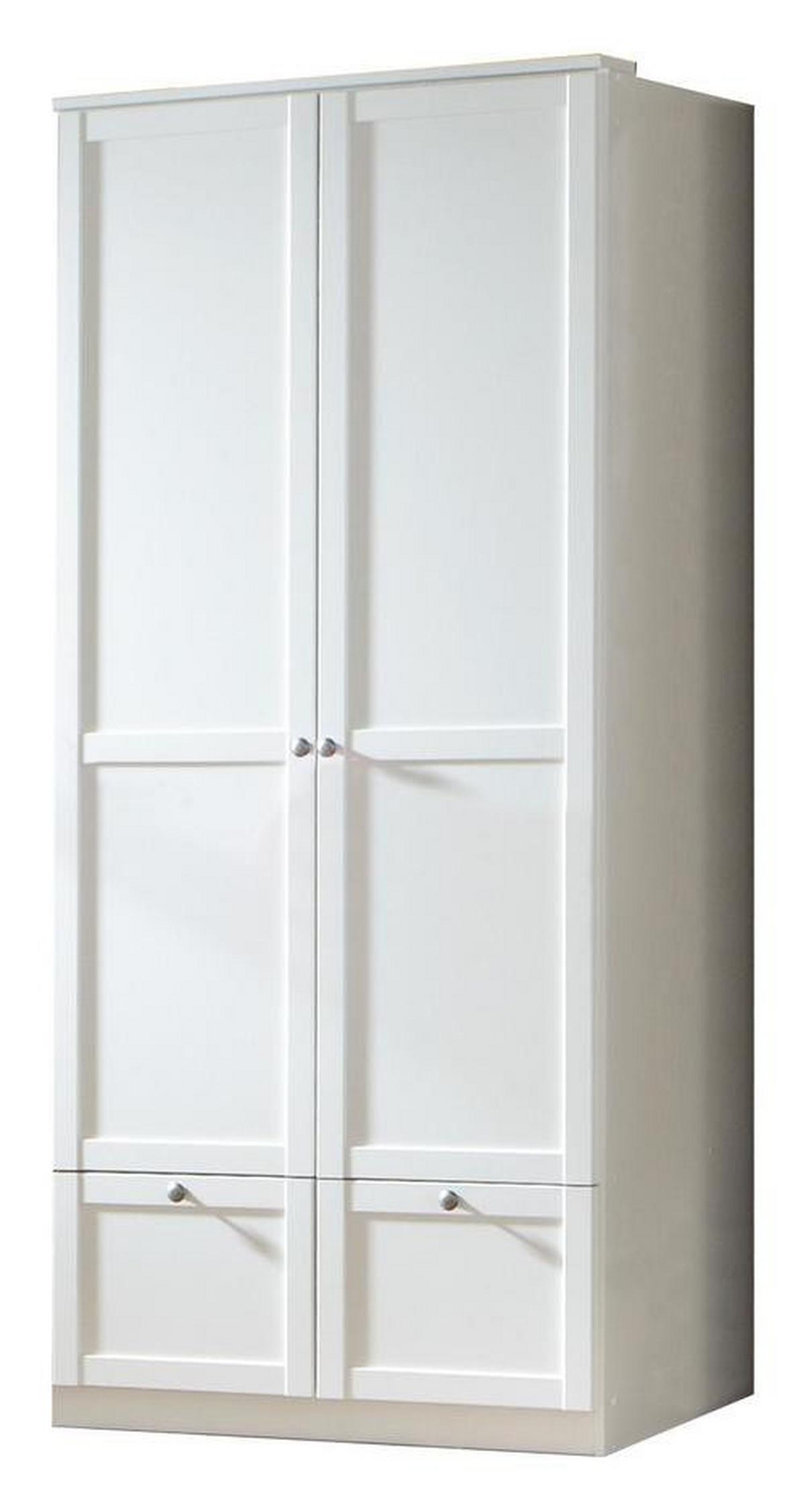 Šatní skříň FILOU šířka 90cm - bílá/barvy zinku, Basics, kov/kompozitní dřevo (90/200/58cm)