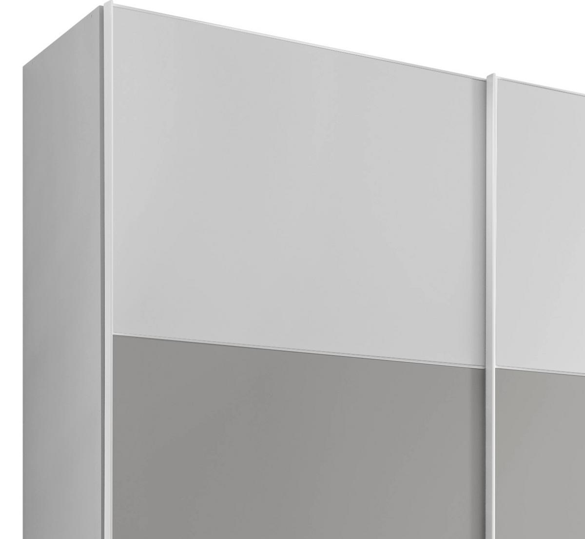 Schwebetürenschrank 298cm Includo, Weiß/grau - Weiß/Grau, MODERN (298/222/68cm) - MID.YOU