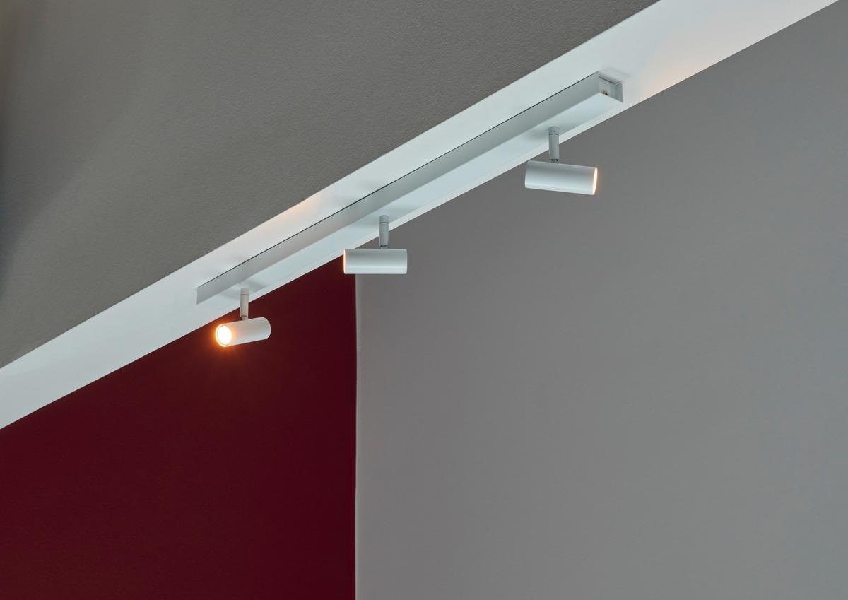 Deckenstrahler Omari Weiß L: 78 cm - Weiß, Design, Metall (78/3,5/12cm) - Nordlux