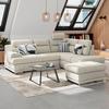 Ecksofa mit Schlaffunktion & Bettkasten Platinfarben - Platinfarben/Chromfarben, KONVENTIONELL, Textil (264/217cm) - MID.YOU