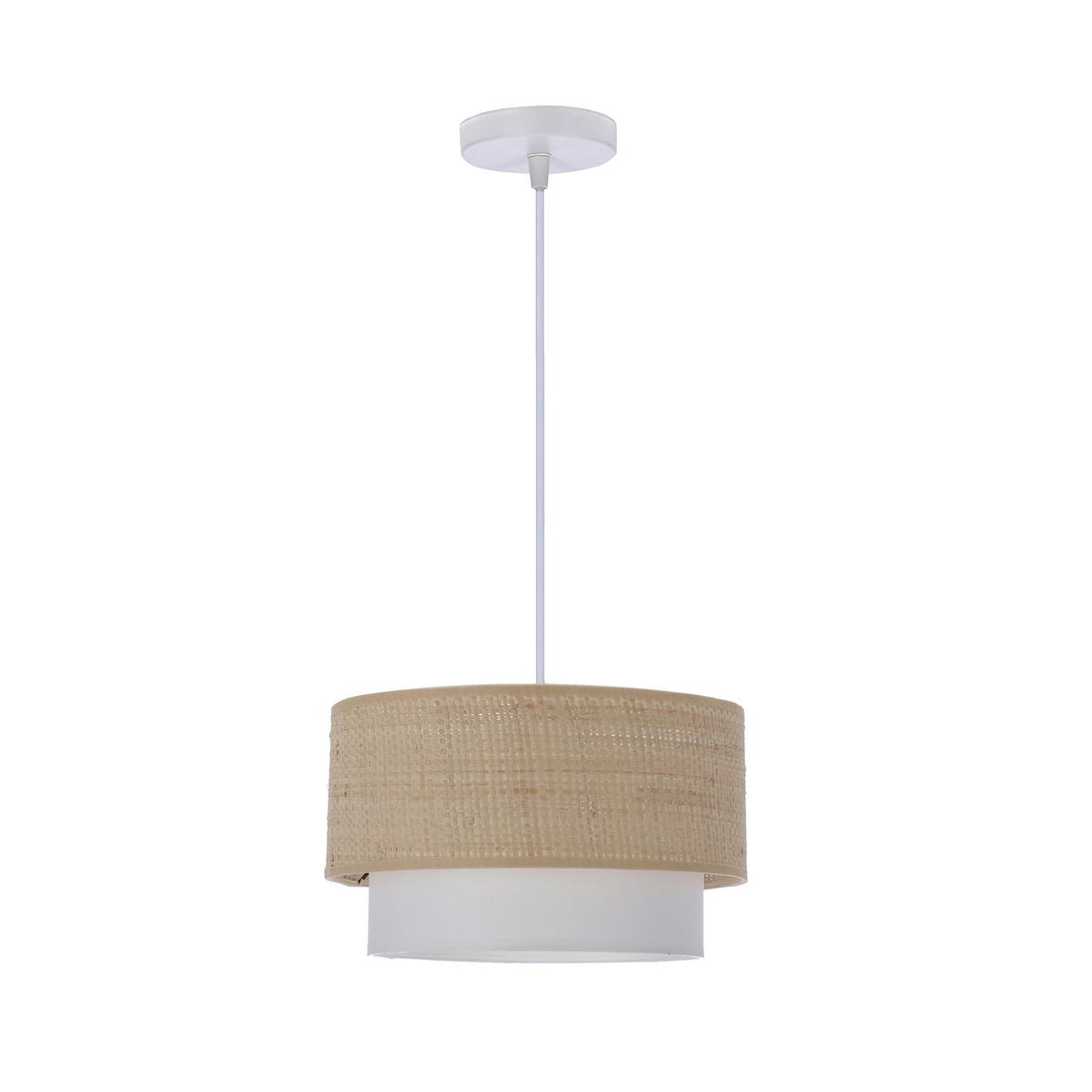 Pendelleuchte 31-21663 Ritana - Beige/Weiß, Natur, Kunststoff/Metall (25/25/115cm)