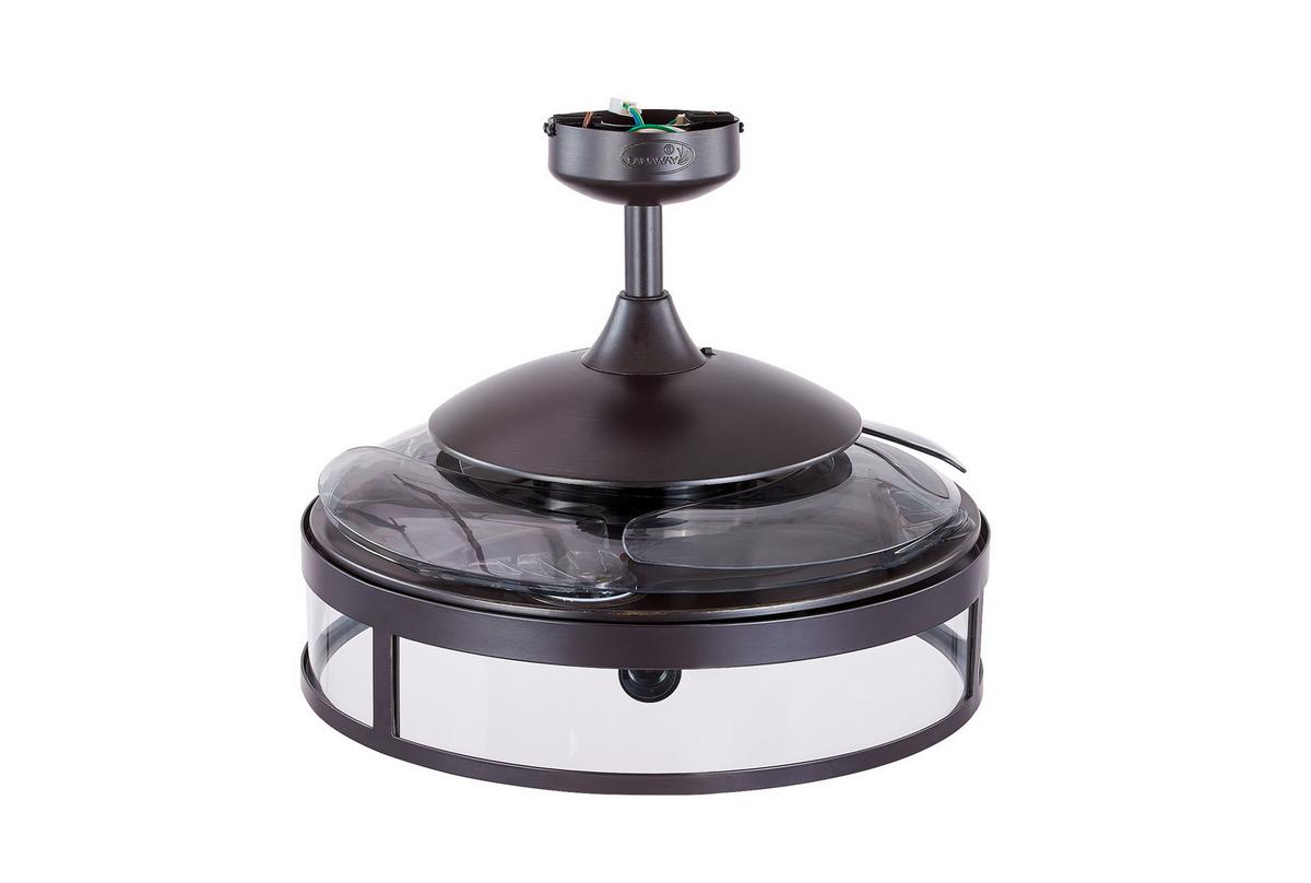 Deckenventilator Fanaway Schwarz 4 Flügel, LED-Leuchte - Transparent/Schwarz, Basics, Kunststoff/Metall (122/41cm) - P & B