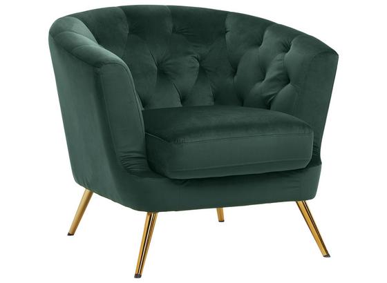 Sessel Lita B: 89 cm Samt Dunkelgrün - Dunkelgrün/Goldfarben, MODERN, Textil/Metall (89/78/83cm) - Ti`me Sessel Lita B: 89 cm Samt Dunkelgrün - Dunkelgrün/Goldfarben, MODERN, Textil/Metall (89/78/83cm) - Ti`me