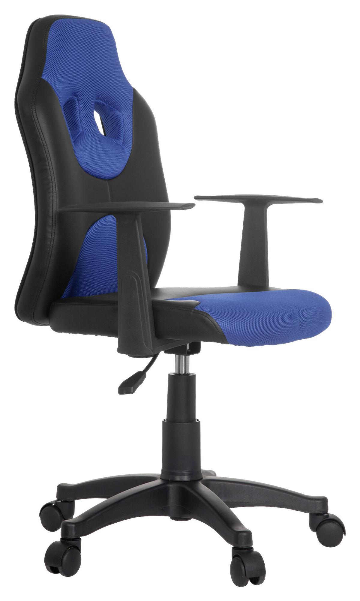 Jugenddrehstuhl Kid Racer Al Blau/Schwarz - Blau/Schwarz, Basics, Kunststoff (54/90-100/48cm) - MID.YOU