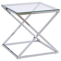 Beistelltisch Xtra By Side - Chromfarben, MODERN, Glas/Metall (50/50/50cm) - Livetastic