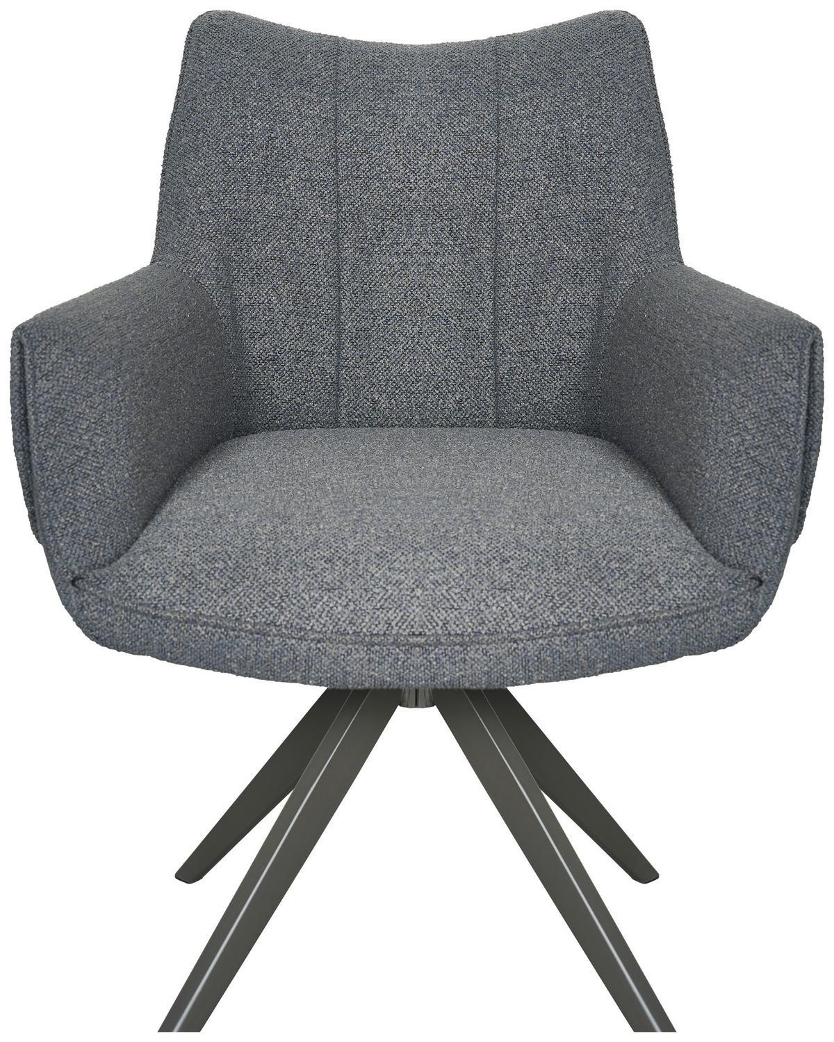 Armlehnstuhl Siena Anthrazit B: 64 cm - Anthrazit, MODERN, Textil/Metall (64/86/65,5cm) - Livetastic
