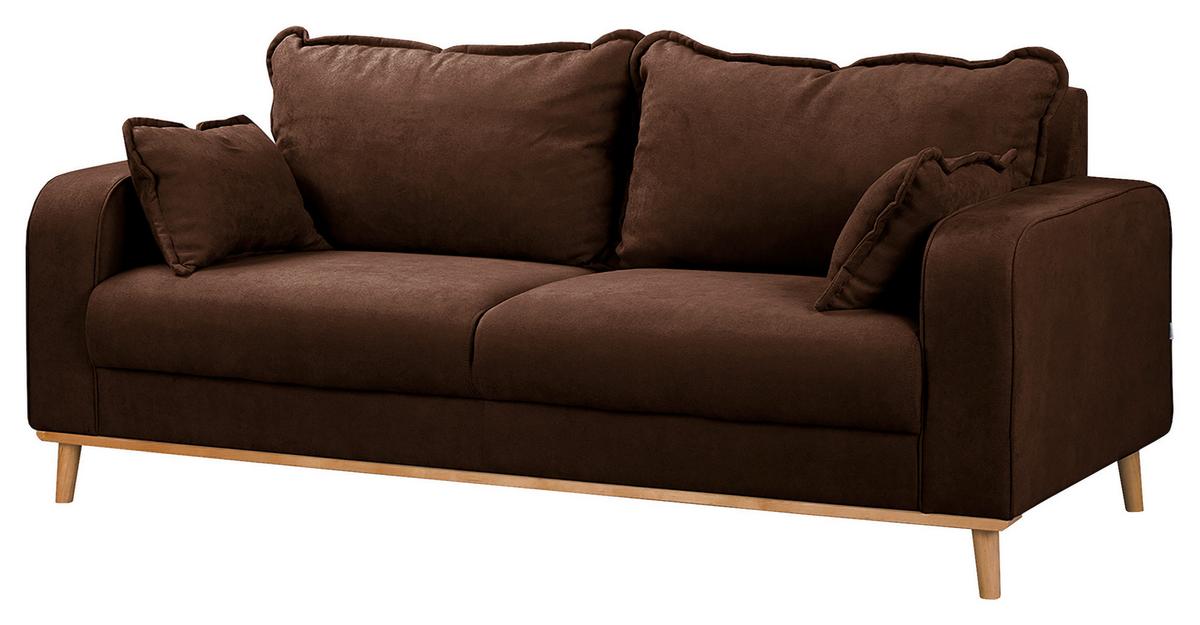 3-sitzer-sofa Beata Braun B: 193 Cm - Wengefarben/Braun, Design, Textil (193/86/87cm) - Livetastic