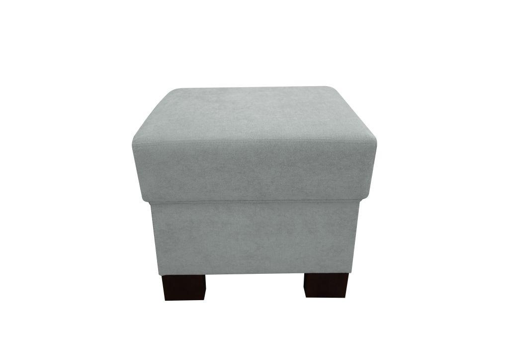 Taburet CHANDLER, světle šedá, max. do 150 kg - světle šedá/hnědá, Design, dřevo/textil (51/43/51cm) - Ondega