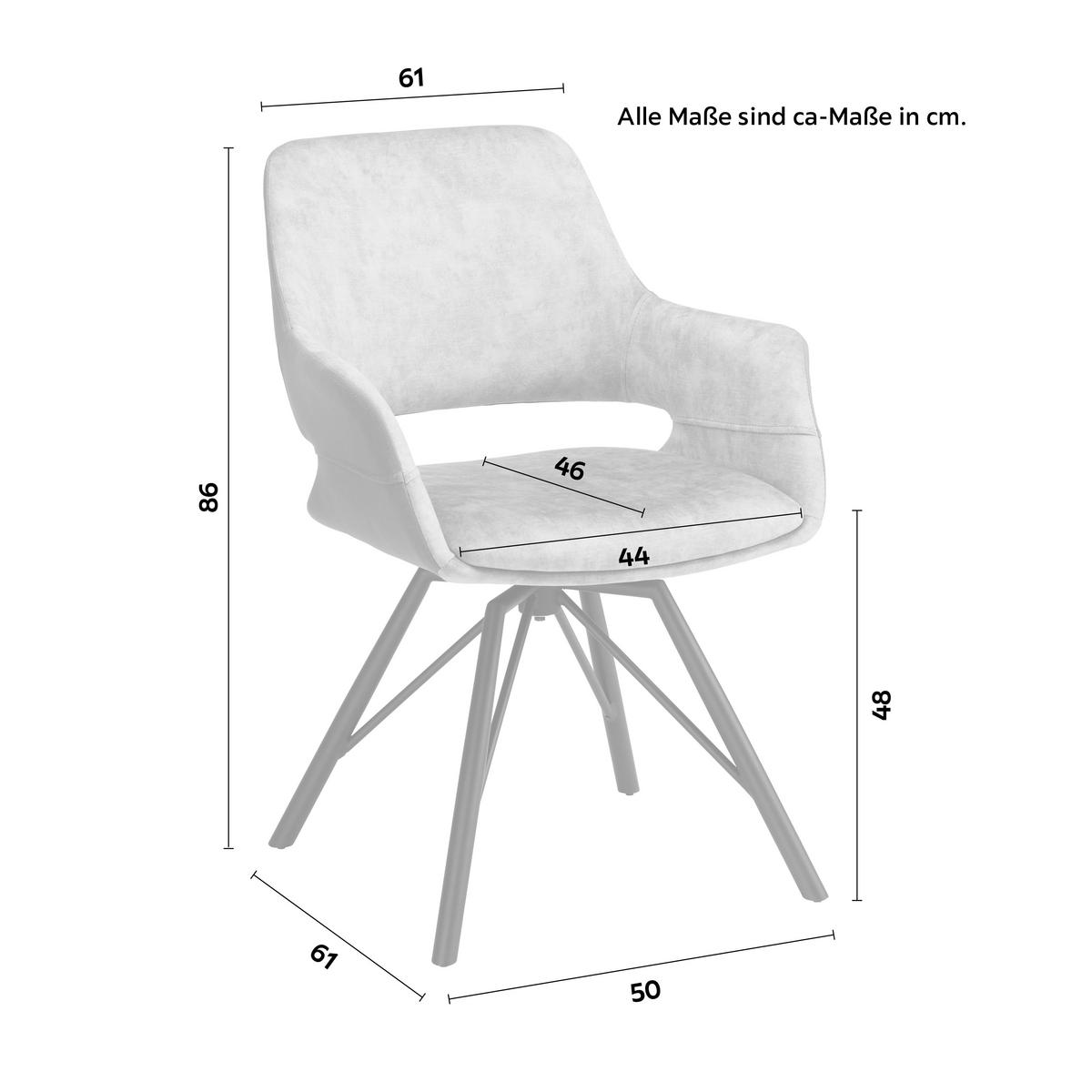 ŽIDLE S PODRUČKAMI ADRIANA - šedá/černá, Moderní, kov/dřevo (61/85/62,5cm) - Premium Living