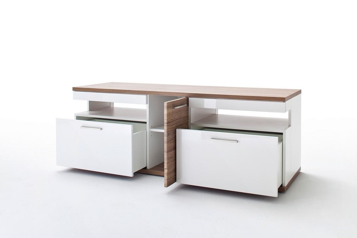 TV-Element Luzern B: 150 cm Weiß/Eiche Dekor - Eichefarben/Weiß, Design, Holzwerkstoff (150/55/50cm) - Livetastic
