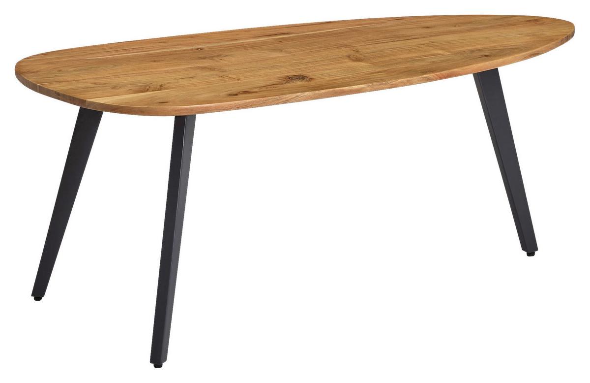 Konferenčný stolík Wohnling masív - farba akácie/sivá, Modern, kov/drevo (110/60/45cm) - MID.YOU