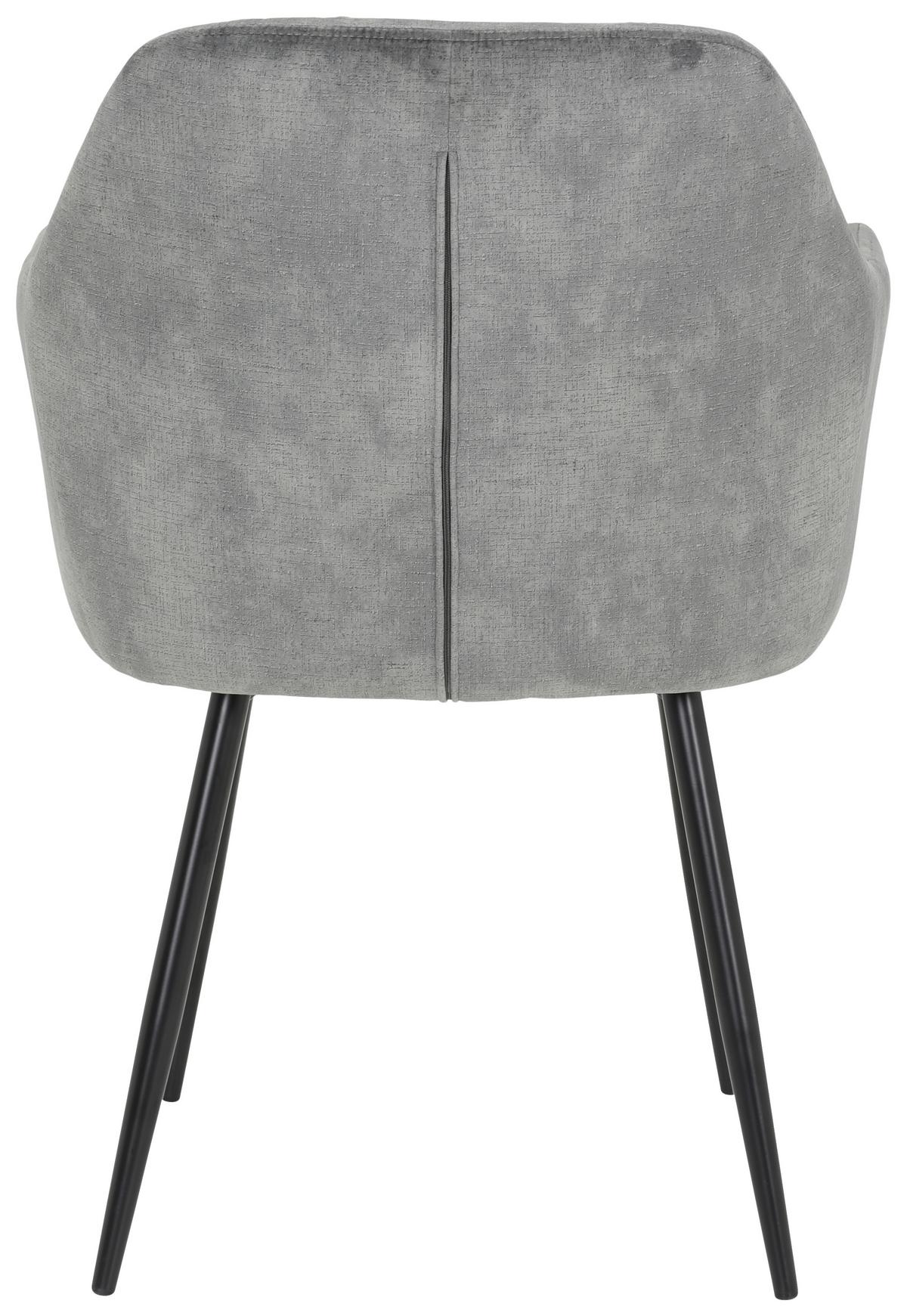 Armlehnstuhl-Set Tina I S Grau - Schwarz/Grau, MODERN, Textil/Metall (56/81/62cm) - MID.YOU