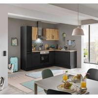 Eckküche Turin Schwarz/Eiche Dekor 240x165 cm - Schwarz/Eiche Artisan, Basics, Holzwerkstoff (240/165cm) - MID.YOU