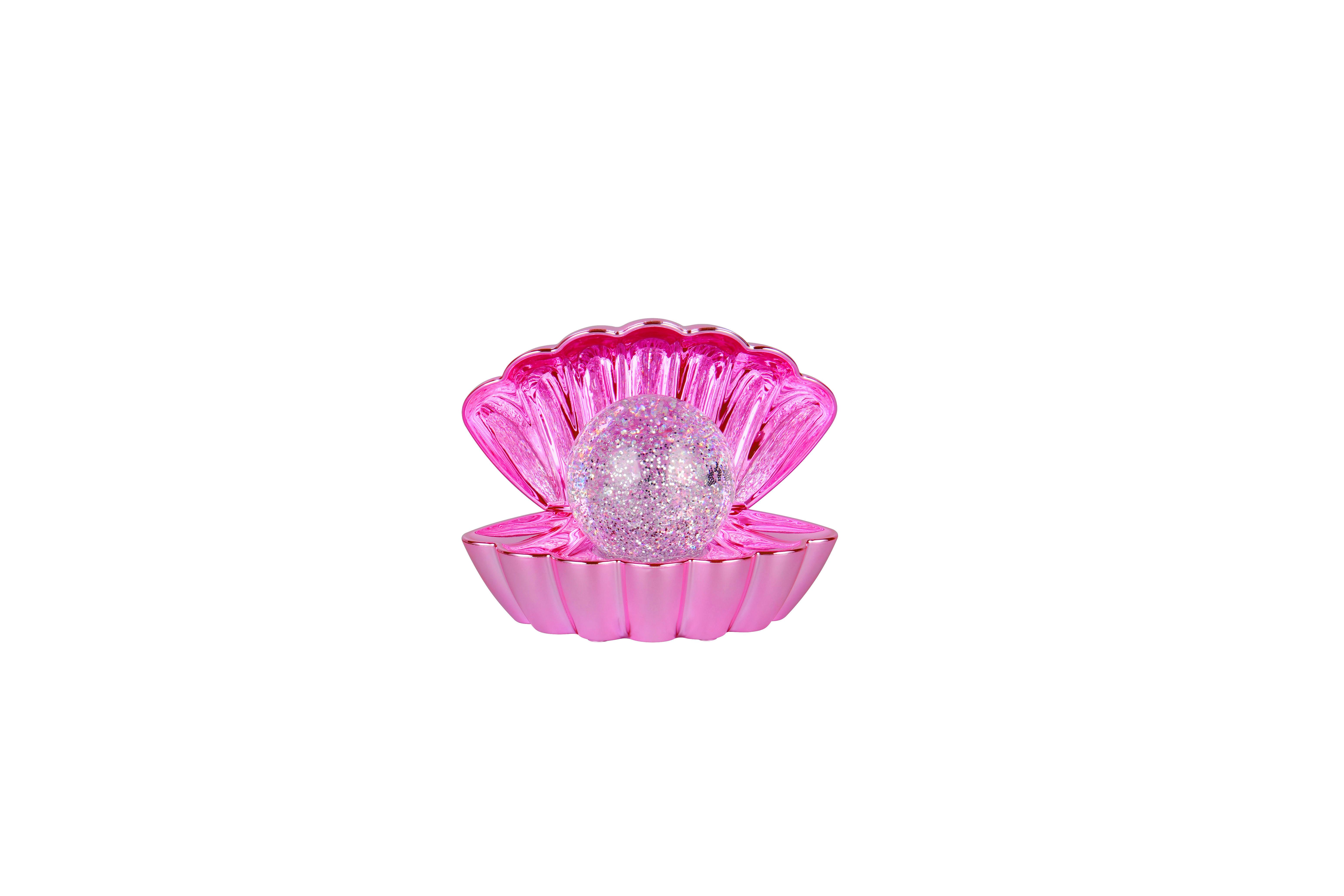 LED-TISCHLEUCHTE Glitzerkugel, pink, 0,80W - Pink/Transparent, Trend, Kunststoff (17.5/12,5/14,5cm)