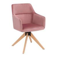 Jídelní židle SARA starorůžová - starorůžová/barvy buku, Moderní, dřevo/textil (57/84,5/57,5cm) - Modern Living