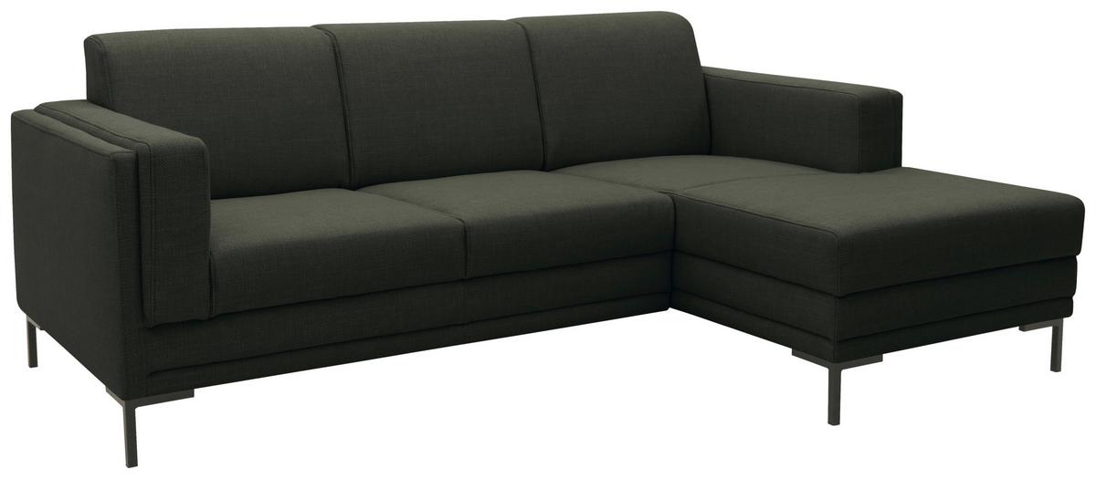Ecksofa Looks Vii Dunkelgrün - Dunkelgrün/Schwarz, Design, Textil (214/146cm) - LOOKS by W.Joop