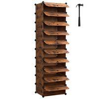 Schuhregal Braun B: 43 Cm - Braun, Basics, Kunststoff/Metall (43/173/31cm)