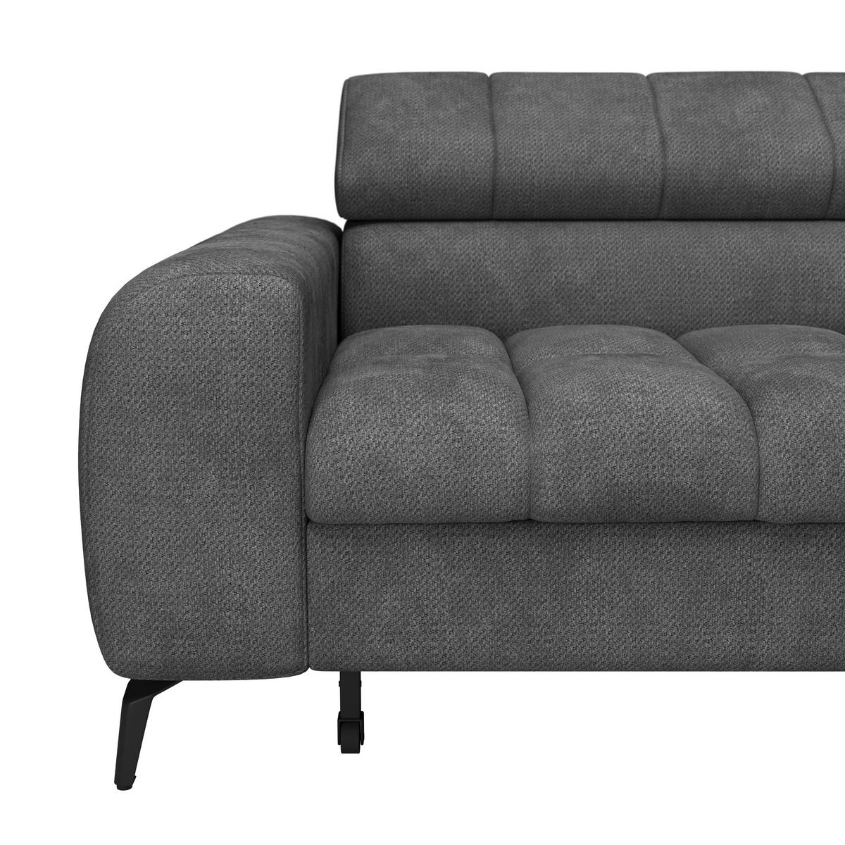 Ecksofa Volf Rechts New Anthrazit, S: 261x203 cm - Anthrazit/Schwarz, Trend, Kunststoff/Textil (261/203cm)