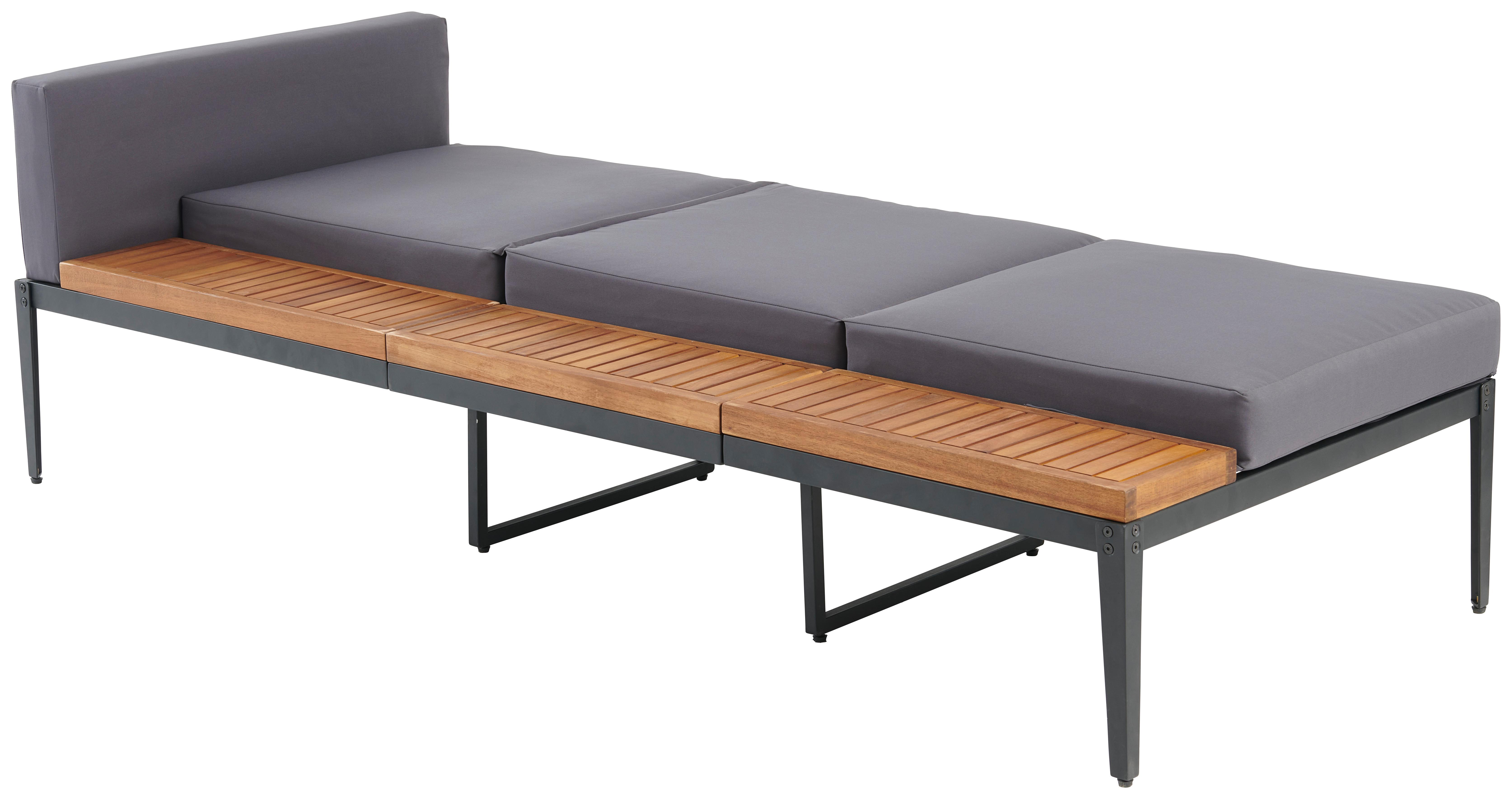 Beldano Sonnenliege Paris Metall Echtholz mit Kissen