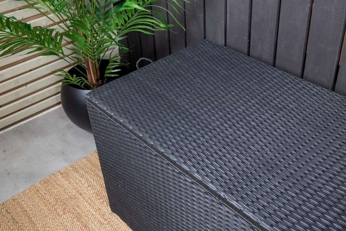 Kissenbox London - Schwarz, KONVENTIONELL, Holz (130/60/60cm) - Gardenson