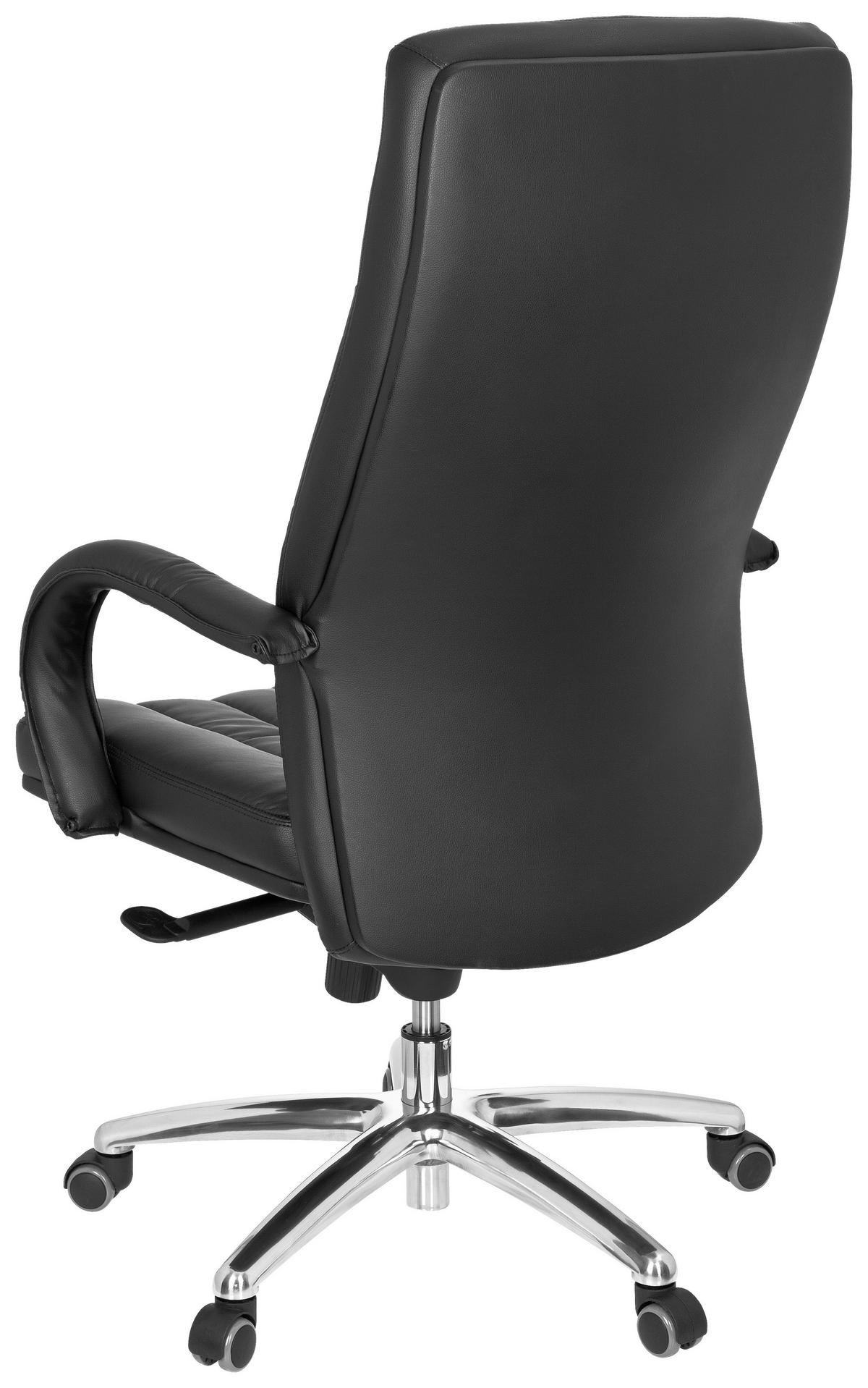 Chefsessel Xxl G 300 Lederlook Schwarz Bis 150 Kg - Silberfarben/Schwarz, Basics, Kunststoff/Textil (62/129/50cm) - MID.YOU