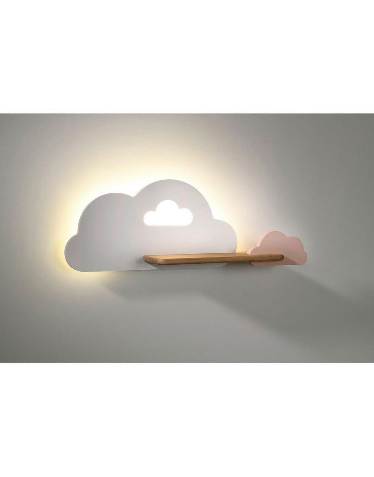 Kinderwandleuchte 21-76717 Cloud - Pink/Weiß, Basics, Holz/Holzwerkstoff (53/12/18.5cm)