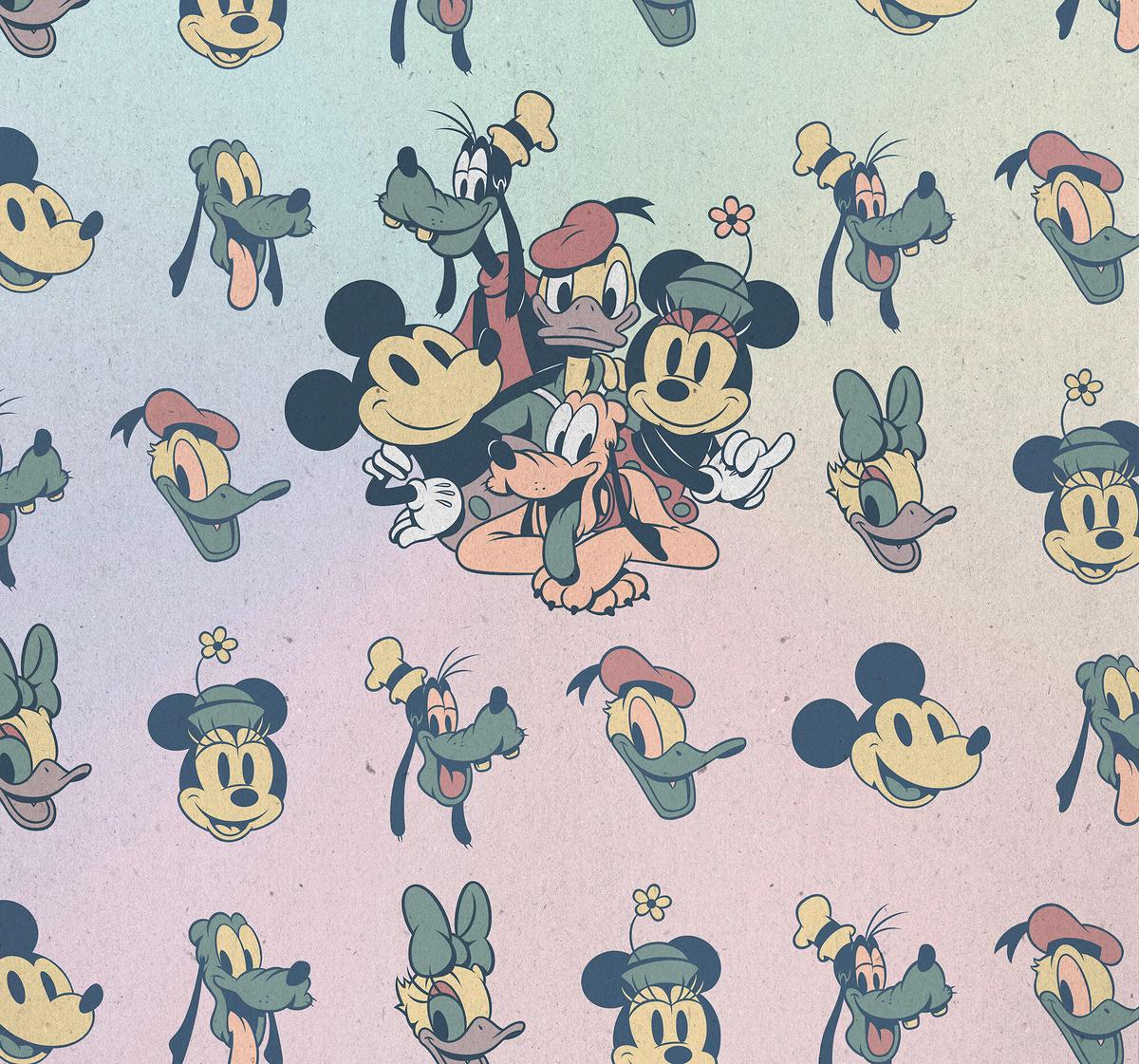 Fototapete Mickey Fab5 - Multicolor, Trend, Textil (300/280cm)