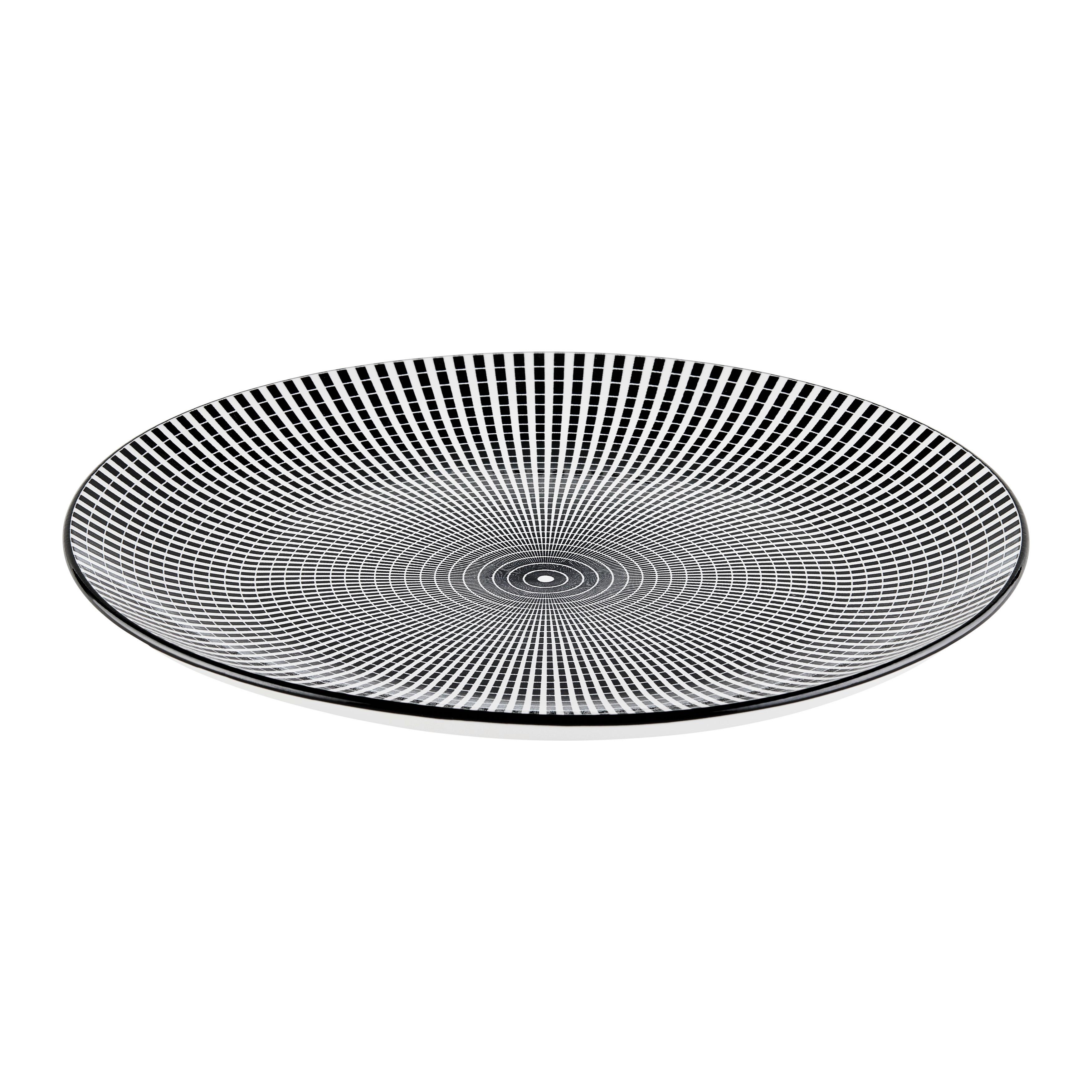 Mělký talíř SHIVA - bílá/černá, Lifestyle, keramika (27/2,5cm) - Mömax