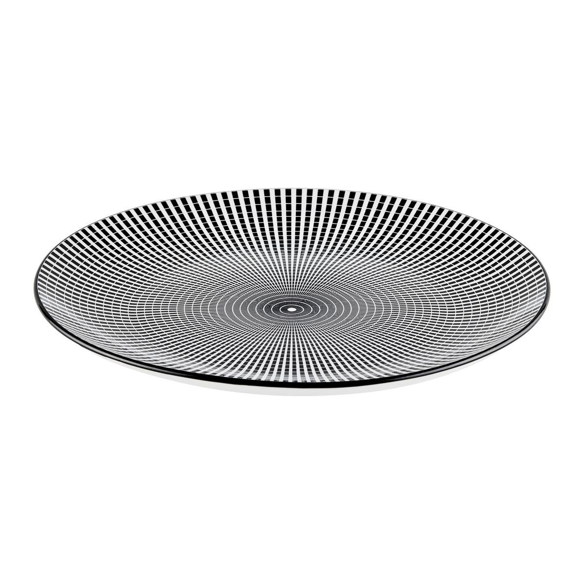 Plytký tanier SHIVA - čierna/biela, Lifestyle, keramika (27/2,5cm) - Mömax