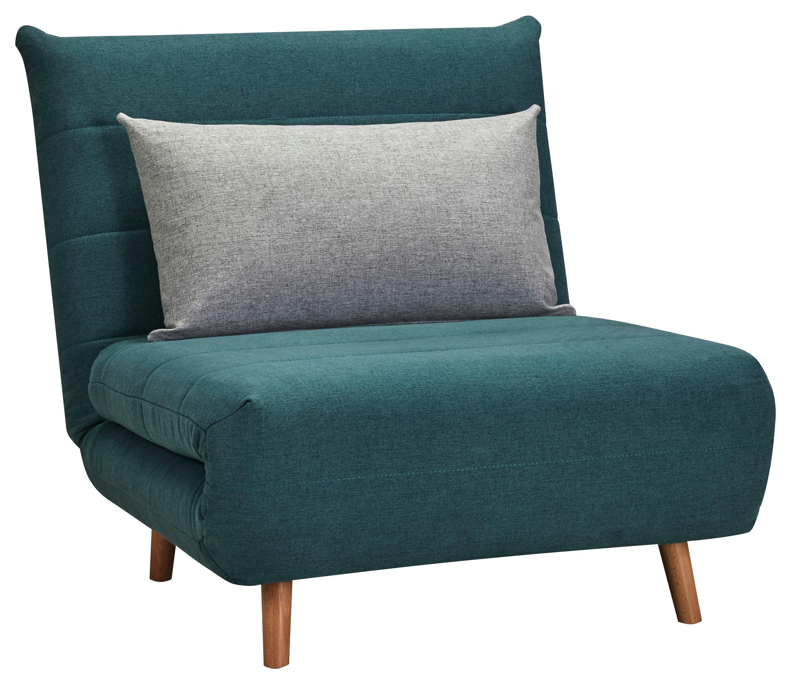 Schlafsofa Simon - Blau/Naturfarben, MODERN, Holz/Textil (77/84/91cm) - Ombra
