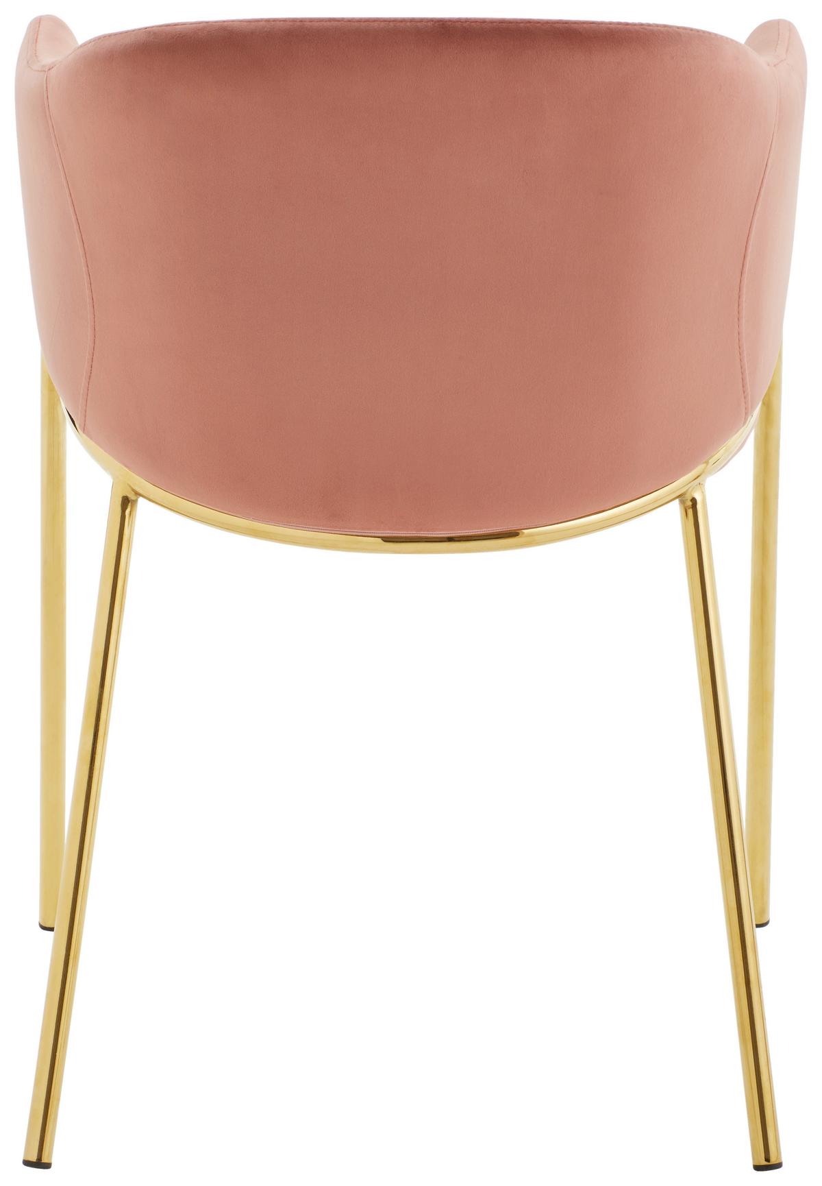 Armlehnstuhl-set Kronos -Trend Rosa/gold - Goldfarben/Rosa, Trend, Textil/Metall (53/77/60cm) - Livetastic