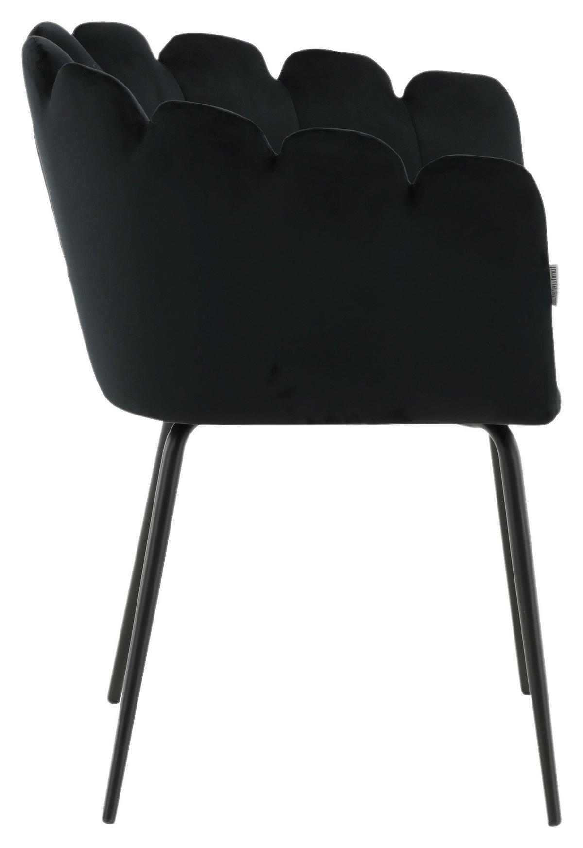 Stuhl Limhamn - Schwarz, Design, Textil/Metall (61/76.56/54cm) - Livetastic