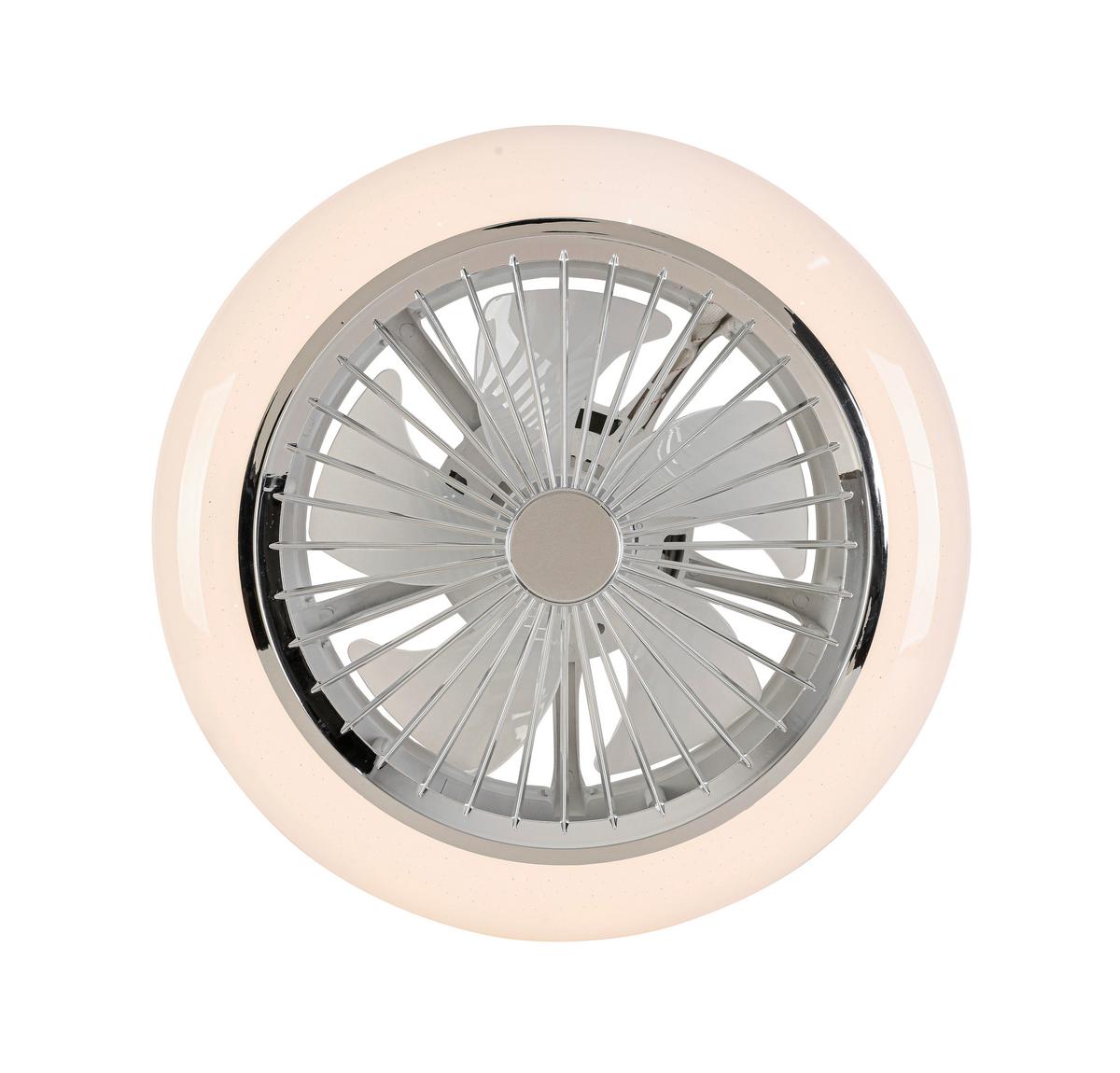 STROPNÍ VENTILÁTOR TUIO - bílá/barvy chromu, Moderní, plast (45/16cm) - Mömax